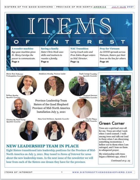 Cover page of newsletter for July-August