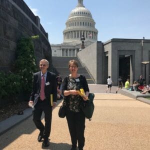Larry Couch and Fran Eskin-Royer lobby together on Capitol Hill