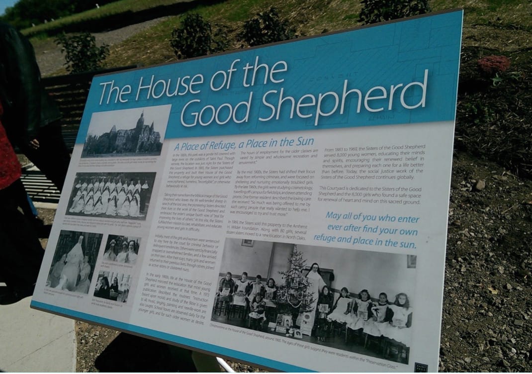 Good Shepherd immortalized in park courtyard