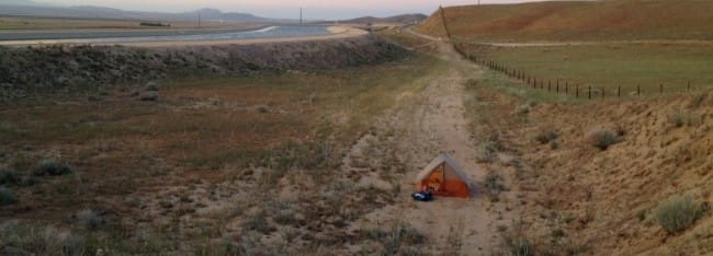 John Bianco is camping out along his long trek from Mexico to Oregon.